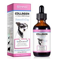 Collagen for Dogs, Natural Liquid Collagen Drops for Dogs Supports Shiny Skin & Coat, Joint Function and Digestive Function, Pet Herbal Supplement Drops, Dog Vitamins - Bacon Flavor / 2.02oz