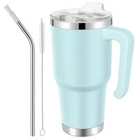 EQARD Tumbler with Straw Lid and Handle 30oz Travel Mug with
