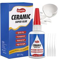Ceramic Glue - Ultra Strong, Instant, Waterproof, high Temperature Resistant, Food Grade Super Glue Adhesive for Porcelain, Pottery, Dishes, Tiles, DIY Crafts, and More