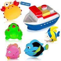 Bath Toys For 1 Year Old - No Mould Baby Bath Toys 6-12-18months Fish Boat Bath Toys Kid Toddler Toys 1-3 Bathtub Tub Pool Water Pool Toys Baby Shower Gifts For 6 7 8 9 10 11 12 Months Old Boys Girls