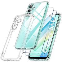 Qasyfanc Matt Cover Case Compatible with Samsung Galaxy S25 5G with 2 Pack Tempered Glass Screen Protector, Non-Yellowing Shockproof Phone Bumper Cover Hard PC Anti-Scratch Case Pink