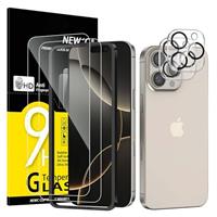 NEW'C 4 Pack, 2 Pack for iPhone 13 Mini Screen Protector + 2 Pack Camera Lens Protector, Sensor Protection,Case Friendly Tempered Glass Film
