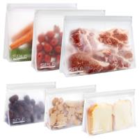 SPLF BPA FREE Reusable Storage Bags, Reusable Sandwich Bags Extra Thick Freezer Bags Leakproof Silicone and Plastic Free Lunch Bags