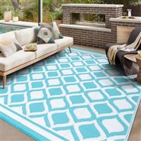 VKLIVING Outdoor Rug for Patios Waterproof Reversible Garden Carpet, UV Resistant Modern Floor Mat, Portable Lightweight Area Patio Rugs