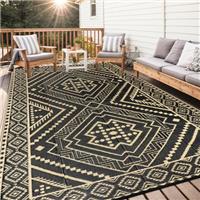 Capslpad Outdoor Rug for Patio Waterproof RV Camping Rug Reversible Plastic Straw Rug Portable Boho Picnic Carpet Rug for Patio Porch Backyard Beach Tent RV Travel Terrace Garden Decor