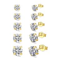 RANKEEF Sterling Silver Stud Earrings for Women Hypoallergenic Cartilage Earrings Ball Cubic Zirconia Stud Earrings 3/4/5/6/7MM