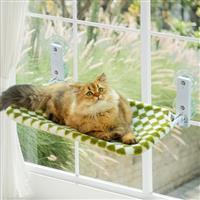 MEWOOFUN Cat Window Bed Hammock for Indoor Cats - 54x30cm Foldable Cat Window Perch w/Reversible Mat, Strong Suction Cups Sturdy Holds Up to 18kg