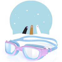 Zeligerstar Kids Swim Goggles with Silicone Swim Cap, Swimming Goggles for Kids 6-14, Anti-Fog UV Protection Pool Goggles Cap Set for Boys Girls Children
