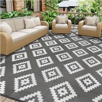 Homcomodar Outdoor Rugs Reversible Mats UV Resistant Camping Mat Plastic Straw Rug Recycled Outdoor Area Rug for Patio Balcony Beach BBQ Picnic Deck