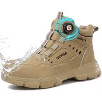 GUSAYEX Work Boots Mens Womens Waterproof Steel Toe Cap Boot Lightweight Safety Boots Puncture Proof Work Shoes Industrial Safety Trainers with Swivel Buckle Shoelaces