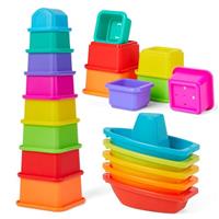 Baby Bath Toys for 1-3 Year Olds, 9 Pack No Hole Mould Free