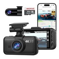Miofive DUAL Dash Cam Front and Rear, FREE 32GB Card Included, 5G Wi-Fi - up to 20MB/s Fastest Download Speed with App, 4K 2160P/QHD Dash Camera for Cars, 3" IPS, 24H Parking Mode