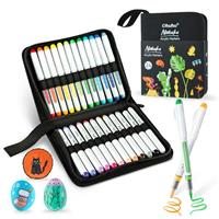Ohuhu Acrylic Paint Pens, 1.5MM Brush Tips Acrylic Markers 24 Colours High Opacity Waterproof Lightfast Acrylic Pens for Colouring Rock Painting Cards Easter Eggs Wood Ceramic Canvas Glass Paint