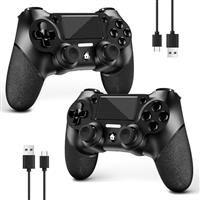 AceGamer 2 Pack Wireless Controller for PS4Game Controller for PS4/Pro/Slim/PCGamepad Joystick with Turbo/Back Button/Dual Vibration/6-Axis Gyro Sensor/Touch Panel-2 Black Packs