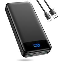 Enerwow Power Bank, 27000mAh Portable Charger PD3.0 QC4.0 Fast Charging, Battery Pack Phone Charger with USB C (In & Out), Powerbank with LED Display for iPhone, Huawei, Tablets