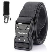 Aucuu Quick Release Tactical Belt, Tactical Belt for Men, Military Work 1.5" Web Hiking B-elt, Nylon Canvas waist band, Military Hiking B-elt, Adjustable Nylon Fabric Belts with Quick Release Buckle