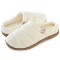EverFoams Women's Cosy Waffle Slippers Soft Quilted Memory Foam Indoor House Shoes