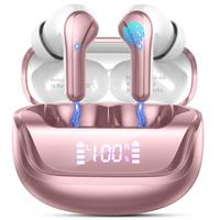 Wireless Earbuds, Bluetooth 5.4 Headphones with 4 ENC Noise Cancelling Microphone, Ear buds HiFi Stereo Deep Bass, Bluetooth Earphones 40H Playtime LED Display, IP7 Waterproof Touch Control, White