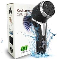 Electric Callus Remover for Feet (with Dander Vacuum), Portable Pedicure Kit Foot File Callus Remover, Rechargeable Waterproof Foot File for Foot Care Deadskin Remover with 3Head&LCD Display