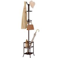 FAVOOSTY Coat Stand Coat Rack with 12 Hooks, Free standing Clothes Clothing Rack with Umbrella Holder, Hats, Bags for Hallway Bedroom Living Room Office