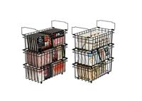 UMDONX Freezer Baskets - Chest Freezer Baskets - Stackable Freezer Organiser for 198L Chest,Frozen Foods and Save Space, with Fold down Handle
