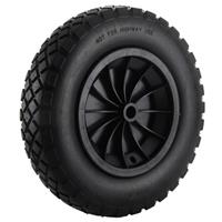 CROWNSHOP 14 Wheelbarrow Wheel PU Puncture Proof Solid 3.50-8 Wheel Solid Tyre Rim Wheels Tyre Heavy Duty Replacement Tire for Garden Trolley Barrow Go Cart