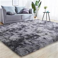 GJWLaie Rugs Living Room Grey Area Rugs for Bedroom Anti Silp Soft Shaggy Tie-Dye Plush Fluffy Living Room Rug Indoor Home Kidsroom Decor Carpet