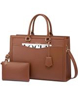 LOVEVOOK Laptop Bags for Women, Ladies Work Tote Bags with Laptop Compartment, Large Women Shoulder Bag Leather Handbags, Womens Shopping Bag for Office Business