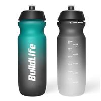 BuildLife Sport Water Bottle 2 Pack, 750ml Squeeze Bottle, BPA Free & Leak Proof Dishwasher Safe Cycling Bottles for Working Out, Fitness, Hiking, Outdoor Sports