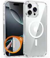 FNTCASE for iPhone 16 Case: Clear Magnetic Military Grade Drop Protection Anti Yellowing Slim Case - Rugged Shockproof Protective Transparent Cell Phone Cover