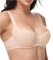 Oscrenia Balconette Bra for Women Underwire Push Up Half Cup Demi Balcony Plunge Bras