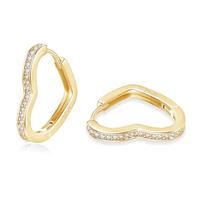 Loutade Silver Hoop Earrings for Women, 925 Sterling Silver Heart Star Triangle Hoop Earrings with White Zircon, Hypoallergenic Lightweight Sparkly CZ Sleeper Huggie Geometric Silver Hoop Earrings
