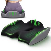 Benazcap Office Chair Seat Cushion, Pressure Relief for Hip, Sciatica, Tailbone, Lower Back Support, Memory Foam Coccyx Cushion for Car, Wheelchair, Office, Gaming Long Sitting, Small
