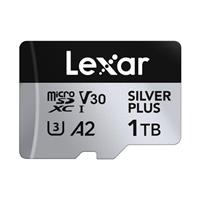 Lexar Silver Plus Micro SD Memory Card+ Adapter, MicroSDXC TF Card up to 205MB/s, A2, U3, Class 10, V30, Full HD and 4K UHD for Camera, Telephone, Switch
