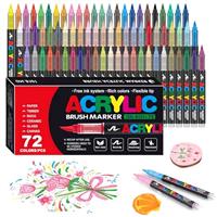 Gunsamg Acrylic Paint Pens with 1-5 mm Brush Tip, Brush Tip for Painting, Drawing, Calligraphy, Lettering, Sketching