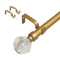 Curtain Poles,Golden Curtain Pole 79to308 cm Curtain Rods wi