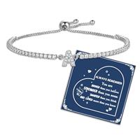 Tibond Bracelets for Womens Initial Bracelet Tennis Bracelet for Ladies Dainty Letter Bracelet Adjustable Crystal Zirconia Bracelet Birthday Christmas Jewellery Gifts for Friends Mum Daughter