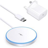 Magnetic Wireless Charger with 20W Fast Adapter, Mag-Safe Charger for iPhone 16/15/14/13/12 series, AirPods 4/3/2/Pro, Wireless charger with LED, compatible with Apple chargers