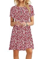 MOLERANI Summer Dresses for Women UK Casual T-Shirt Dress Short Sleeve Ladies Beach Dress