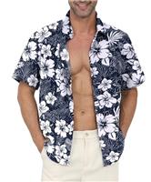 Gavliuu Hawaiian Shirt for Men - Men's Hawaiian Button Down Shirts Floral Shirts Printed Casual Short Sleeves