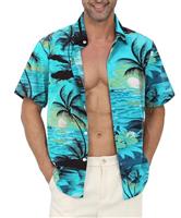 Gavliuu Hawaiian Shirt for Men - Men's Hawaiian Button Down Shirts Floral Shirts Printed Casual Short Sleeves