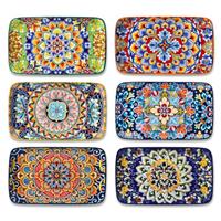 vancasso SIMI Serving Platter, 9.5 in Small Serving Dishes, Porcelain Rectangle Serving Plates Set of 6, Dishwasher and Microwave Safe, Sushi Platters for Party