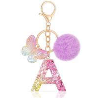 MWOOT Initial keychain, Resin Letter L keychain, Cute Car Ke