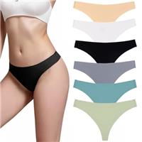 flintronic 6 Pack Seamless Women Thong Underwear, Sexy Ladies Underwear Panties, No Show Panties Multipack, Underwear Comfortable Quality