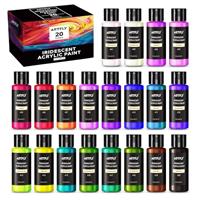 ARTFLY Iridescent Acrylic Paint Set, 20 Chameleon Colors in 20x60ml Bottles, Color-shifting Acrylic Paint, Perfect for Artists, Beginners on Canvas, Rocks, Wood, Fabric, Ceramic