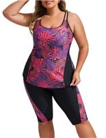 Hanna Nikole Women Plus Size High Waisted Swim Shorts Knee L