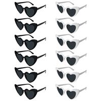 YISIZES 12 Pack Love Heart Shaped Sunglasses, Funny Sunglasses Ladies Novelty Eyewear for Wedding Birthday Hen Do Party or Festival, Photo Shoot Accessories for Women Teenager Grils Bride Bridesmaid