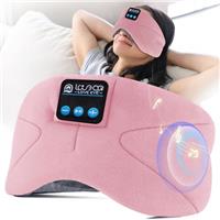 LOVE EYE Sleep Headphones, Bluetooth Sleep Mask, Eye Mask with Headphones, 100% Blackout Cotton Sleep Masks, Comfy & Washable Perfect for Sleeping, Travel, Nap, Yoga, Meditation