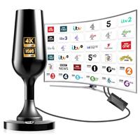 TV Aerial Indoor, Freeview Indoor TV Aerial with 560+ Miles Range, 360 Reception Magnetic Base, Support VHF/UHF/DAB Radio -All TVs