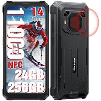 Blackview BV6200 PIus Rugged Smartphone (11000mAh), 24GB+256GB/2TB, 18W Fast Charge, 6.56" 90Hz, AI Camera, 98dB Altavoz, 3 Card Slots/Dual 4G /NFC/OTG/Fingerprint/Android 14 Rugged Phone(Gemini AI)